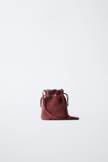 SAC BANDOULIÈRE EN MAILLE FLEURS BRODÉES - Terracota de Zara - Image 4