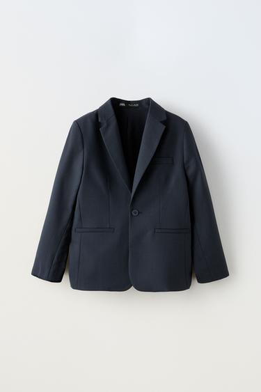 КОСТЮМНЫЙ ПИДЖАК ИЗ РЕЛЬЕФНОЙ ТКАНИ — МОРСКОЙ СИНИЙ от Zara — изображение 0