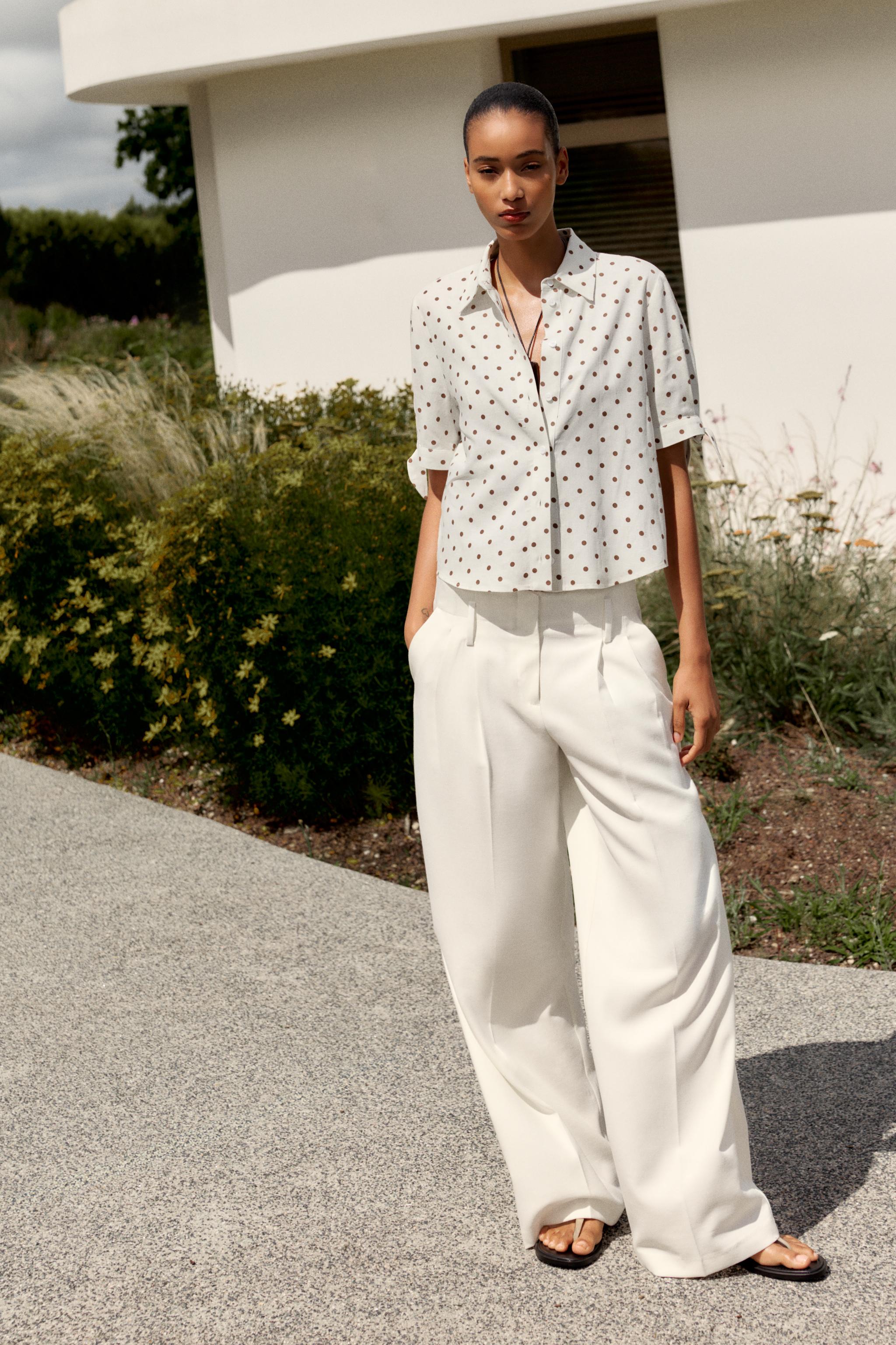 ★ドイツ発*ZARA*新作*リネンコットンTシャツ/ECRU★ ZARA コットンモダールクロップドTシャツ - メルカリ