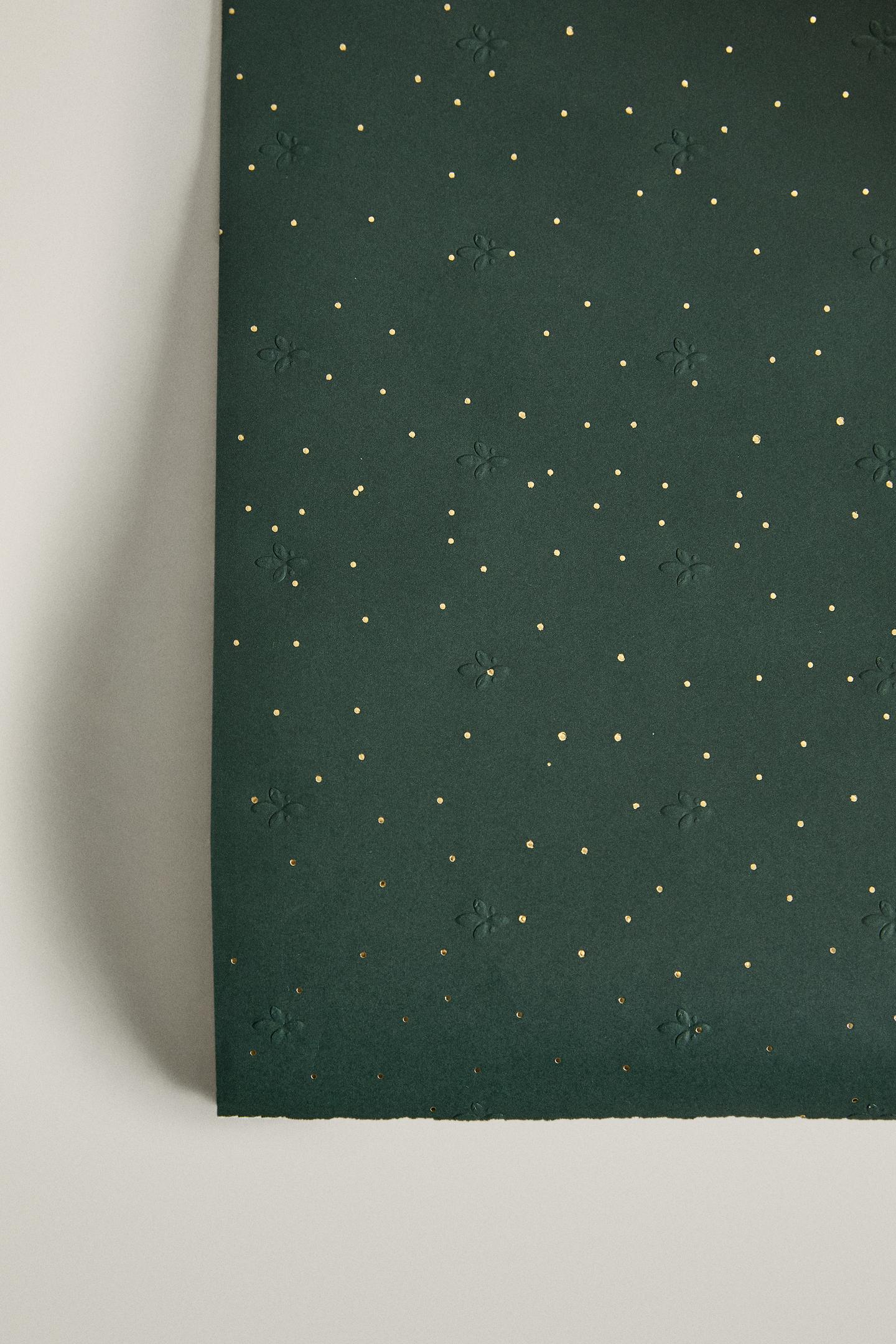 Zara Christmas Polka Dot and Star Gift Wrap, цвет: Зелёный — фото 4