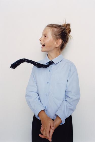 Zara POPLIN POCKET SHIRT - Light blue