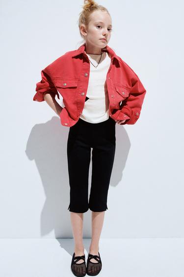 بنطلون كابري بفتحات - أسود الخاص بـ Zara