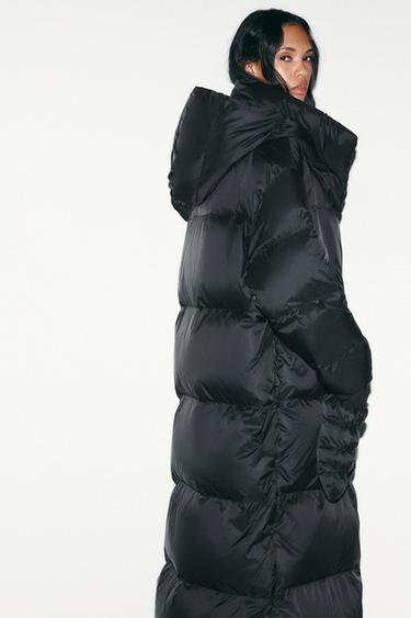 ANORAK MATELASSÉ 70 % DUVET 30 % PLUMES CAPUCHE GANTS DÉPERLANT - Noir de Zara - Image 4