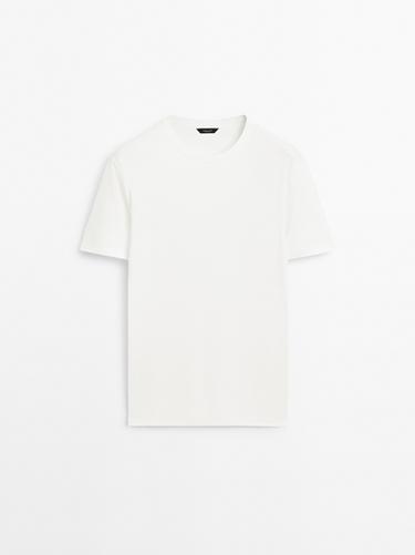 Camiseta 100% algodón mercerizado - Crudo de Zara