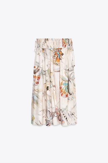 ZW COLLECTION PRINTED MIDI SKIRT -  by Zara