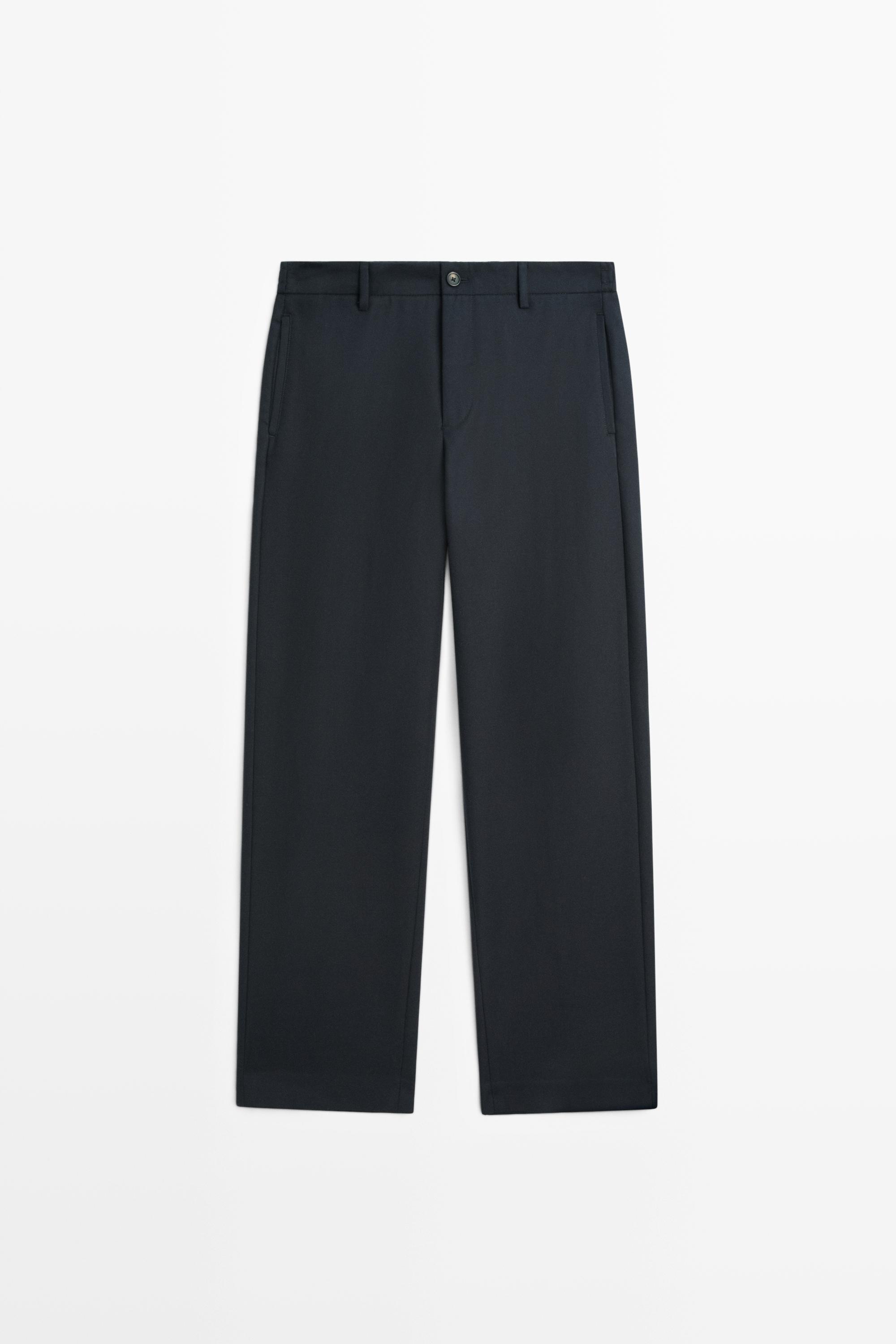 100% cotton pants with elasticated waistband — Navy blue