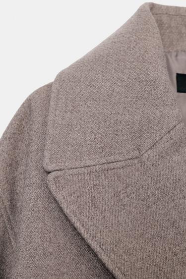 DOUBLE-BREASTED SHORT COAT - Mink by Zara - Image 5