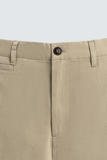 STRAIGHT-LEG CHINO TROUSERS - Beige by Zara - Image 8