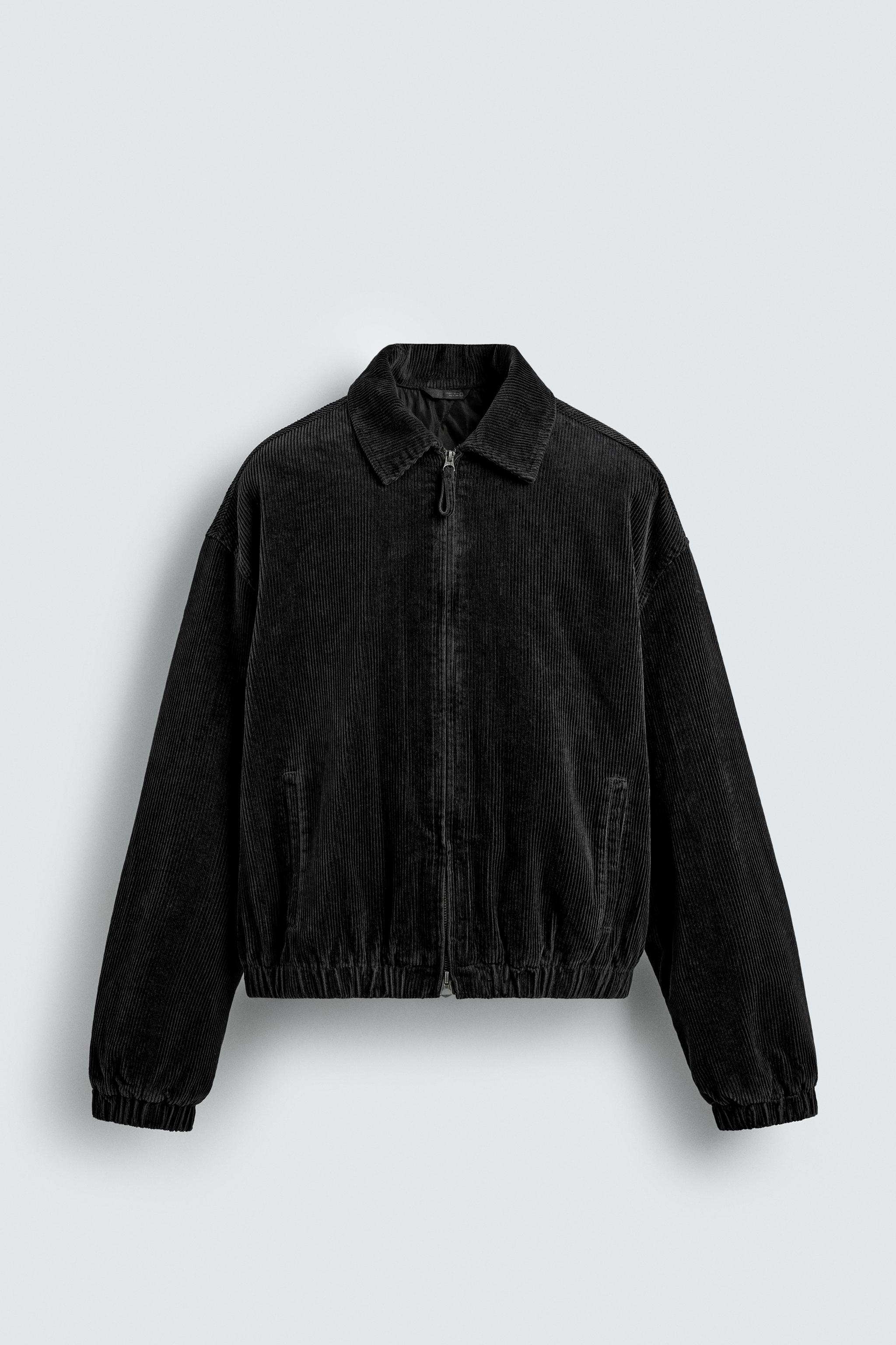 RELAXED FIT CORDUROY JACKET - Black | ZARA United States
