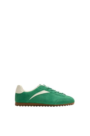 TÊNIS DE COURO - Verde da Zara