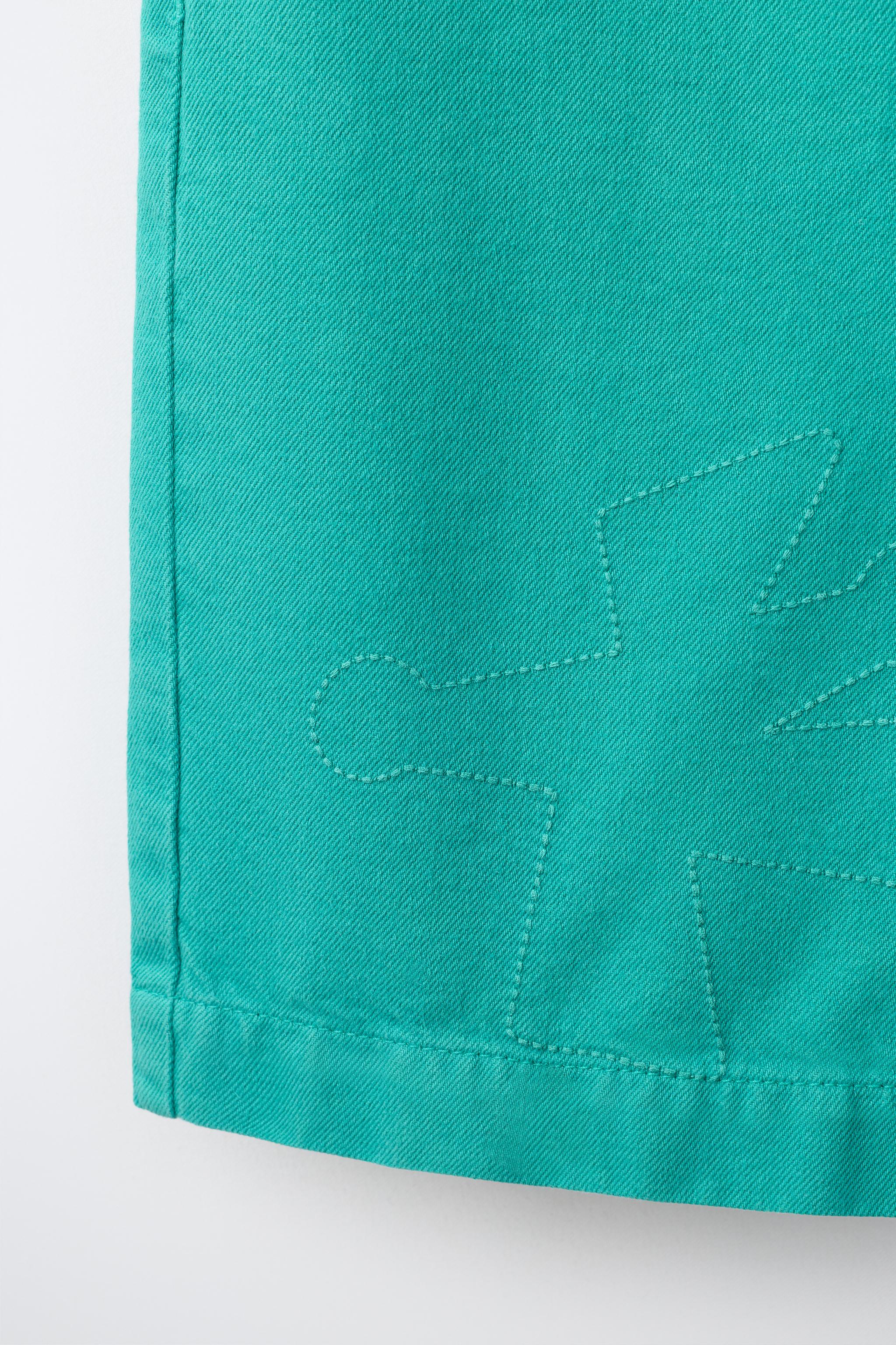 SOLID DENIM BERMUDA SHORTS
