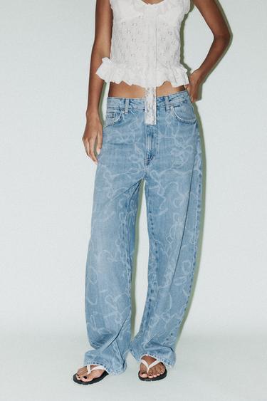 MID-RISE BAGGY TRF JEANS - Light blue by Zara