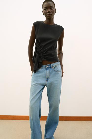 TOP بدون أكمام بزمات - أسود الخاص بـ Zara