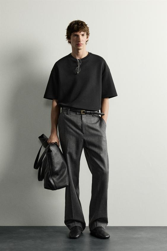 SUDADERA RELAXED FIT INTERLOCK - Negro de Zara - Imagen 0