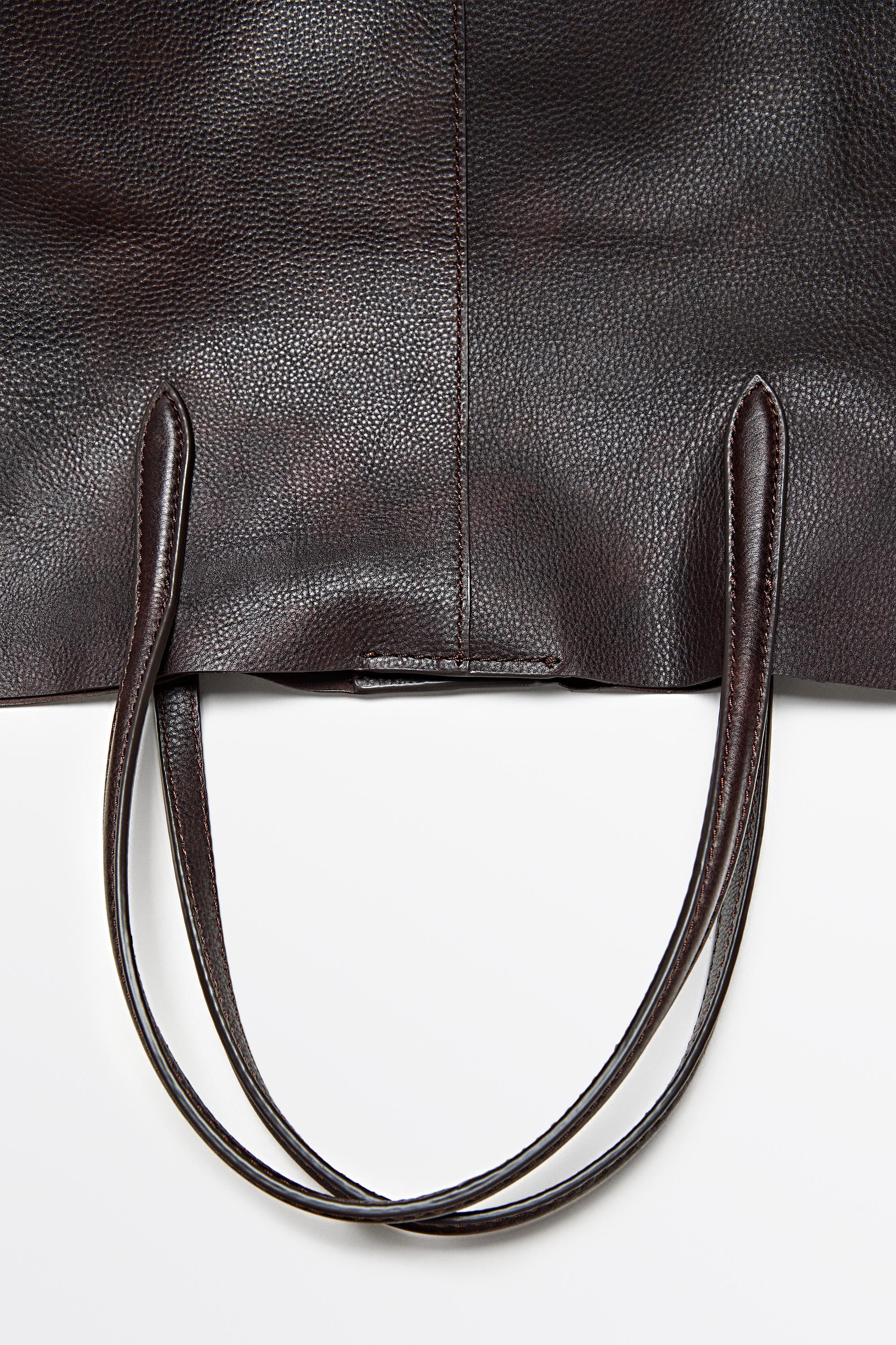 Tote bag medium en cuir nappa