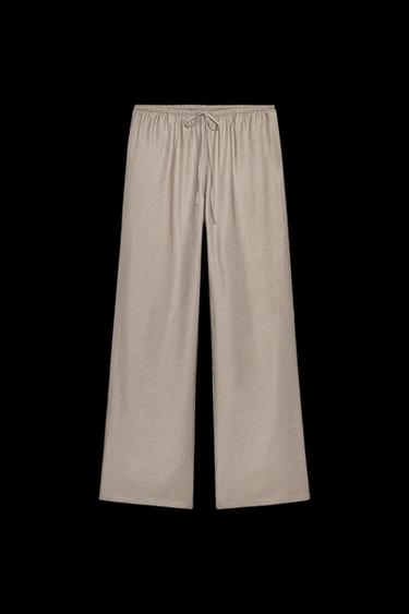 Zara FLOWY PANTS - Brown / Taupe - Image 0