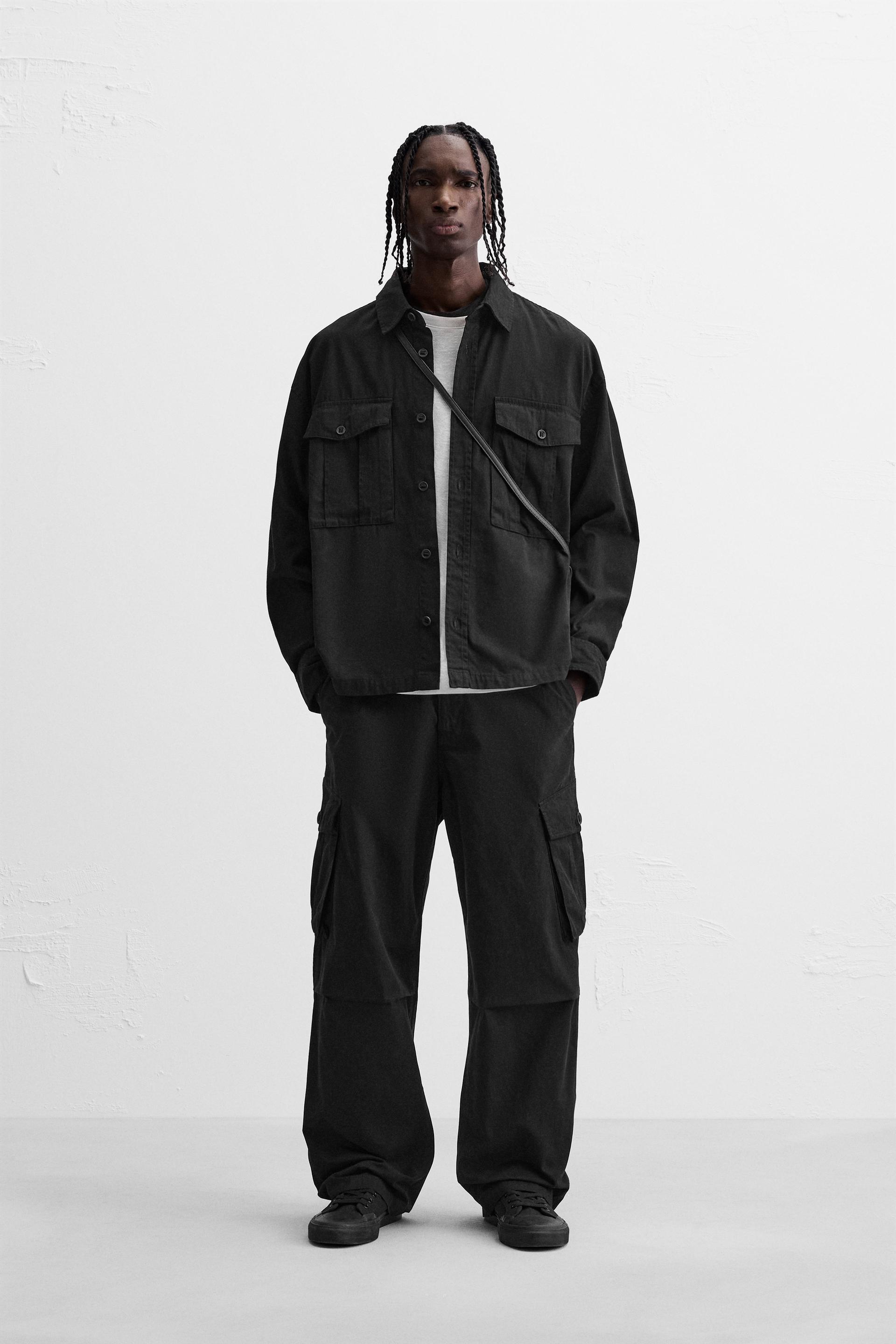 RELAXED FIT CARGO PANTS - Black | ZARA United States