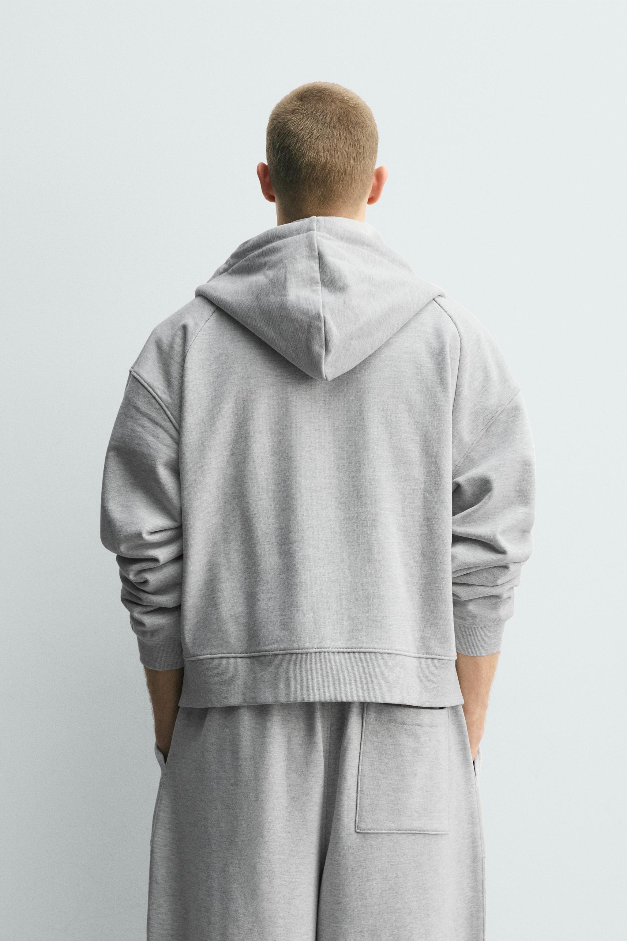 BOXY FIT ZIP HOODIE SWEATSHIRT