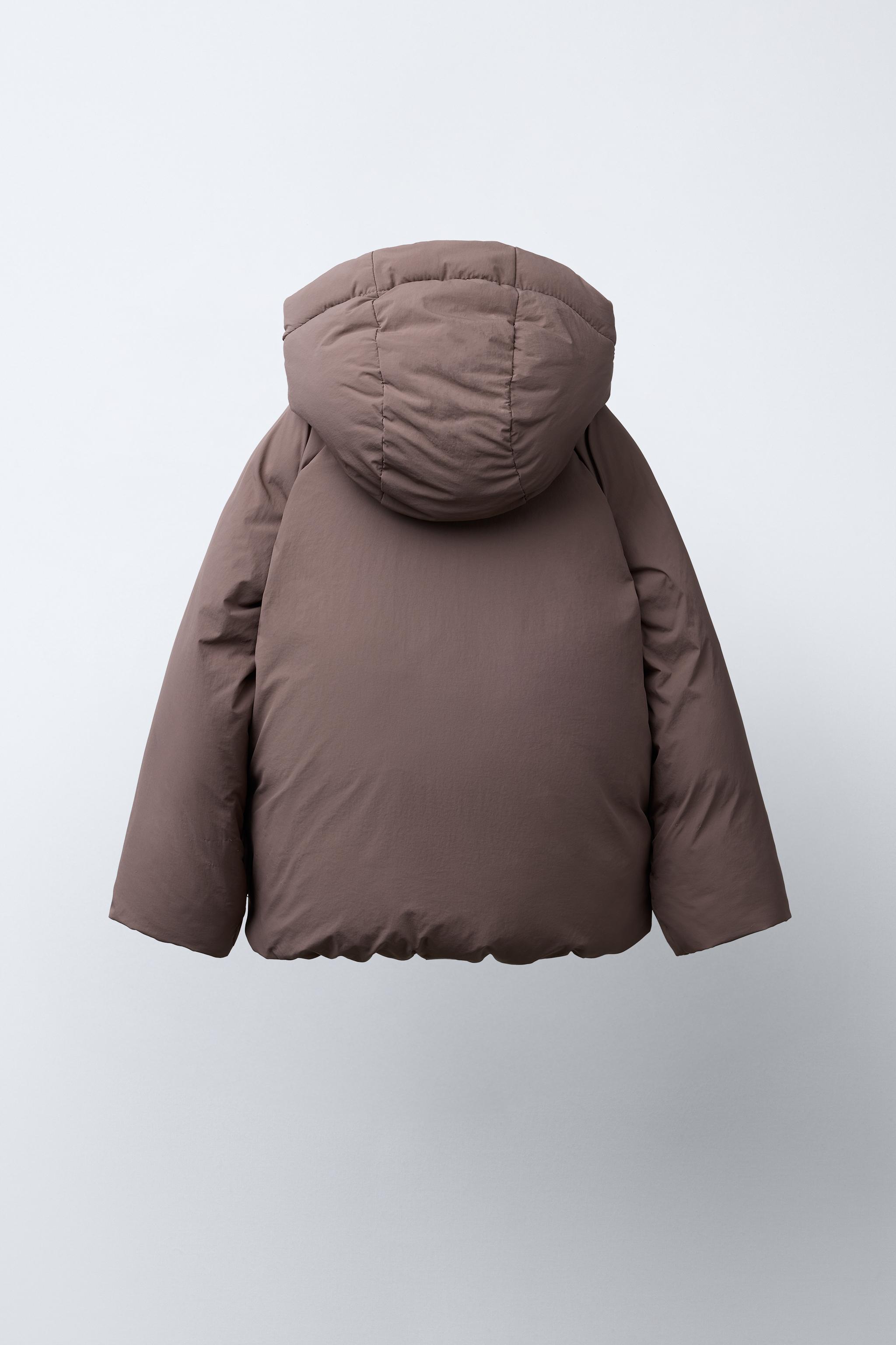 撥水加工入りダウンジャケット - ブラウン/モール | ZARA Japan