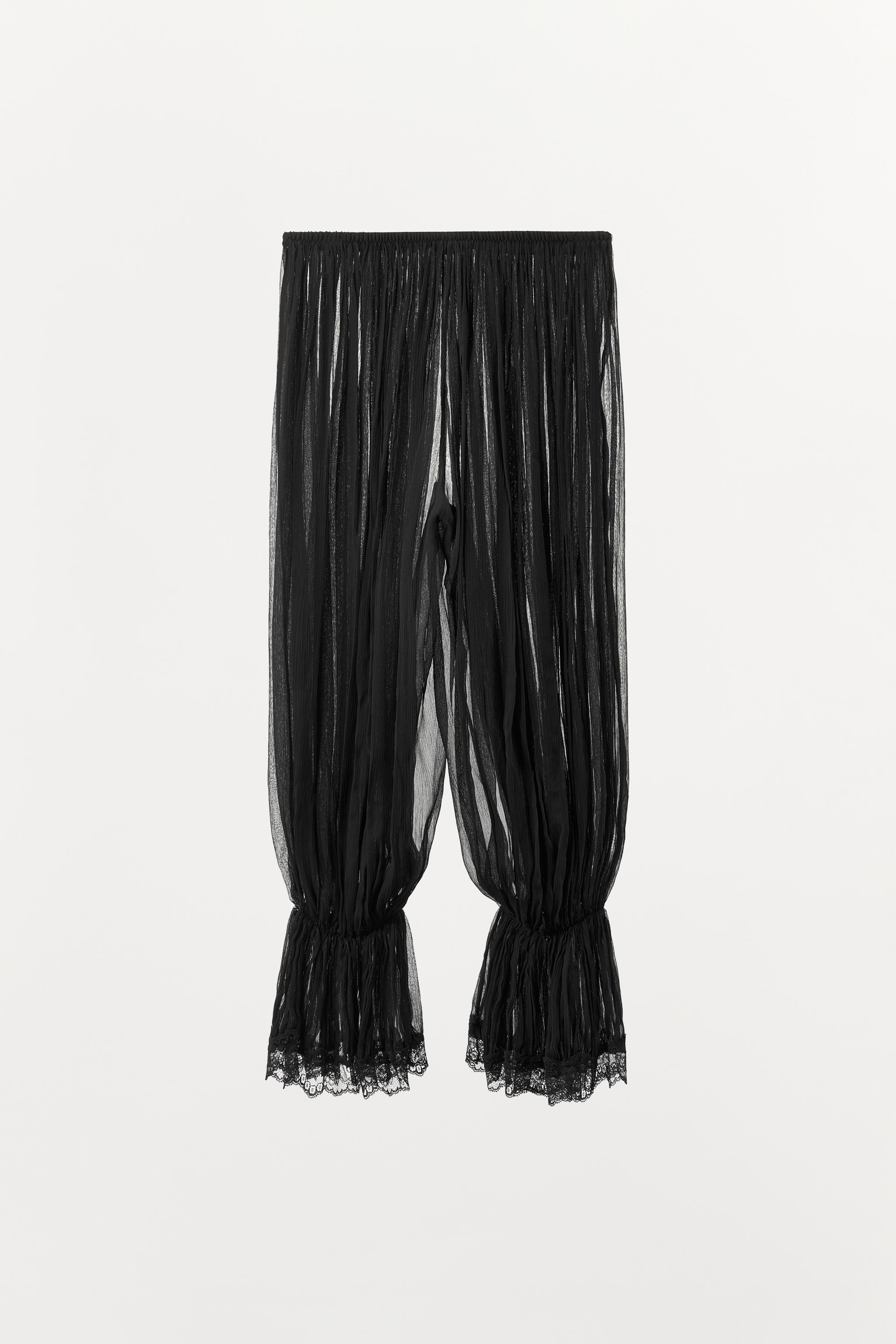 PLEATED LACE BALLOON PANTS
