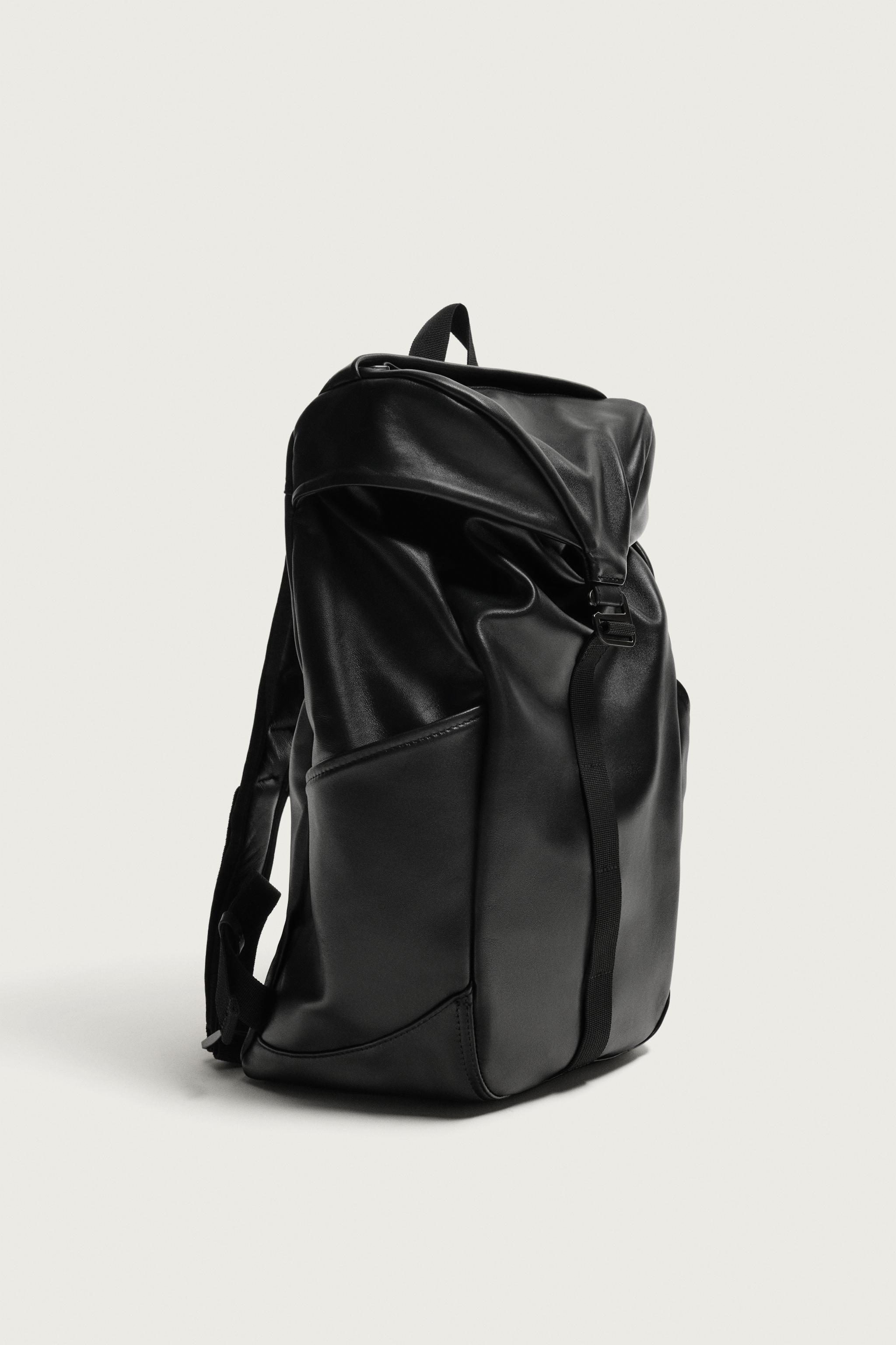 AARON LEVINE X ZARA LEATHER BACKPACK — Black