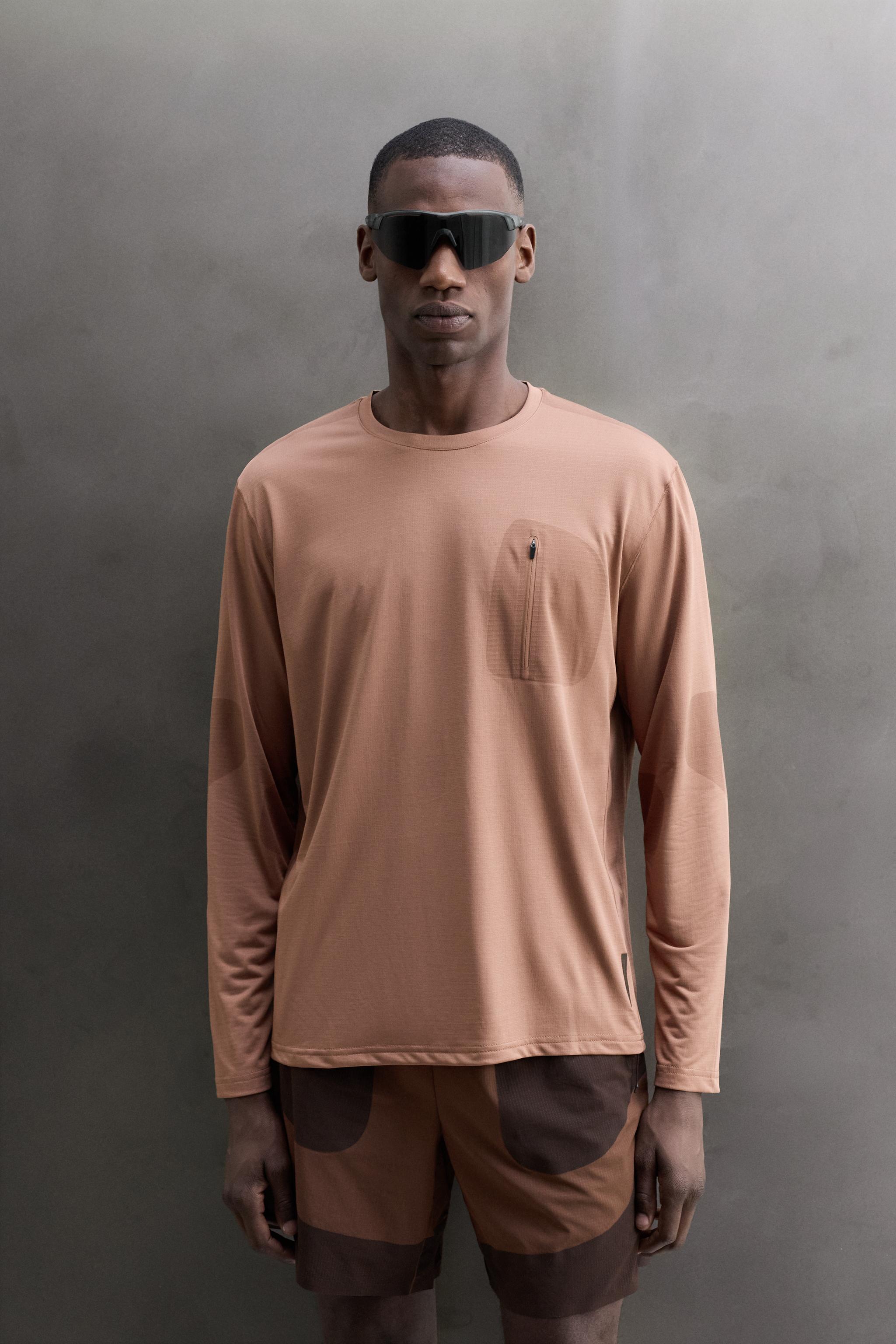 Zara CEPLİ TEKNİK UZUN KOLLU T-SHIRT görsel 2