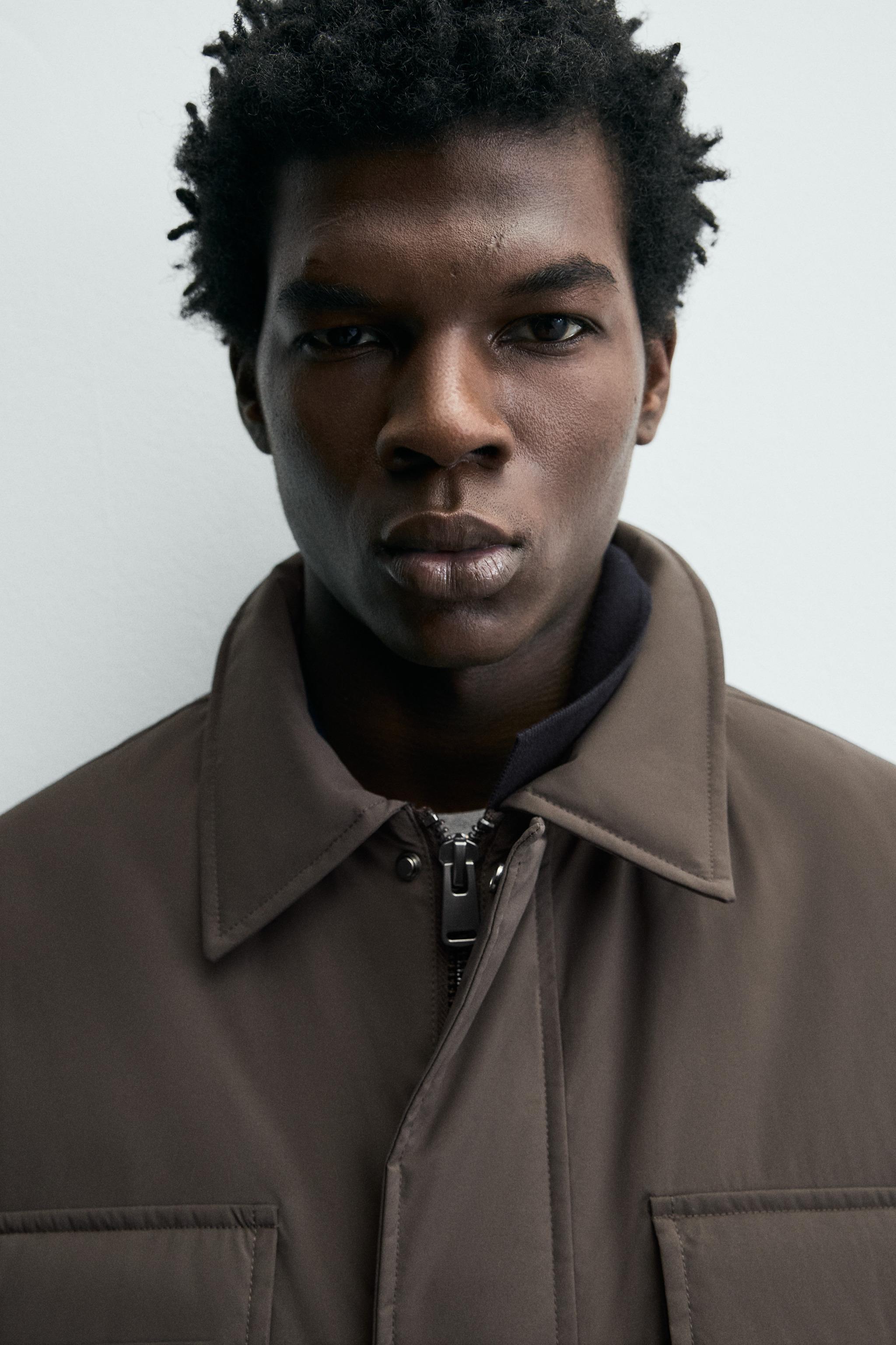 WATER REPELLENT PADDED TECHNICAL JACKET - Brown | ZARA United States