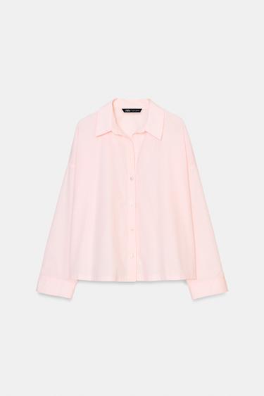 Zara POPLIN SHIRT - Pastel pink