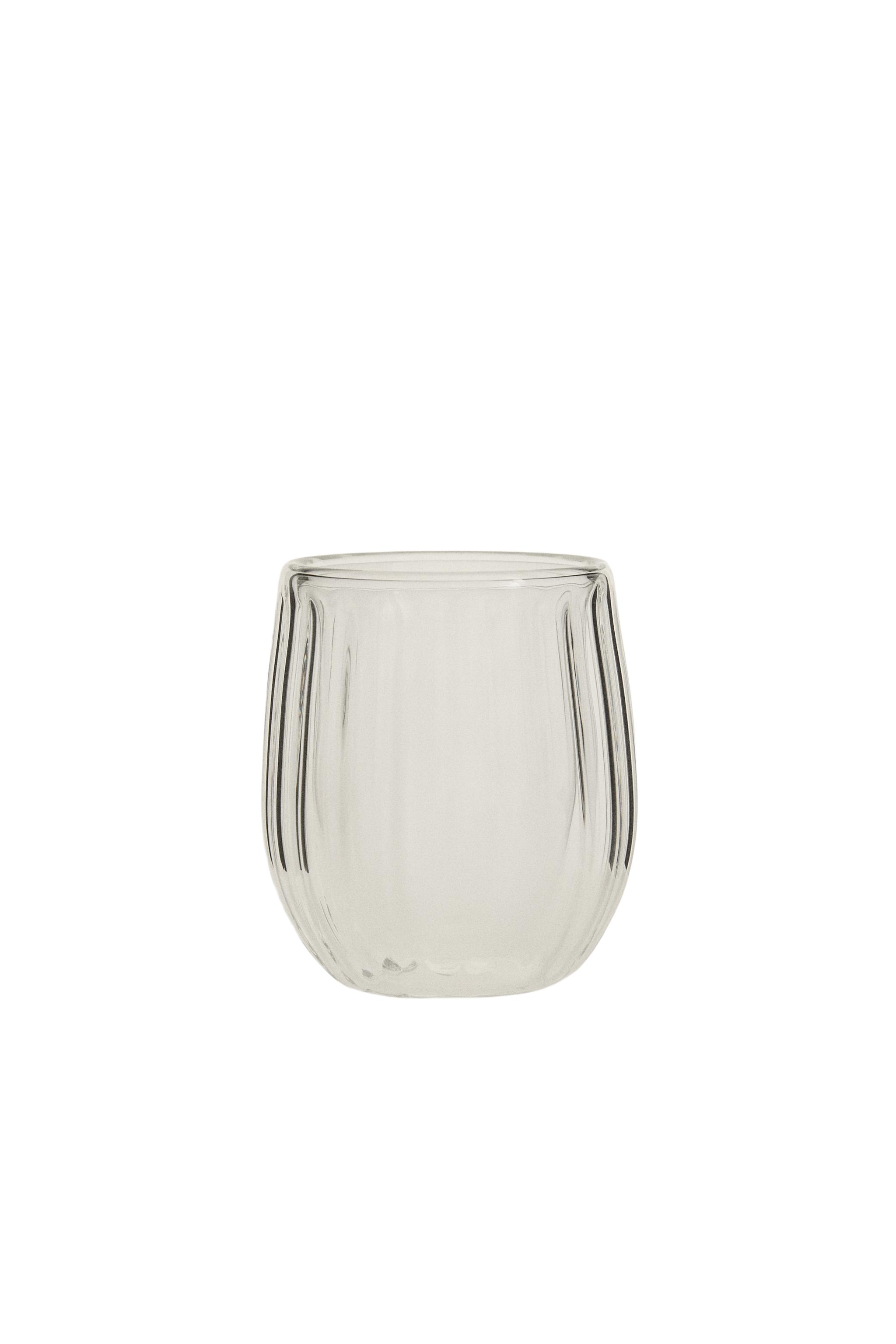 BOROSILICATE GLASS TUMBLER WITH RAISED LINES - Transparent | ZARA