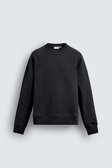FELPA GIROCOLLO RELAXED FIT - Blu Marino scuro di Zara