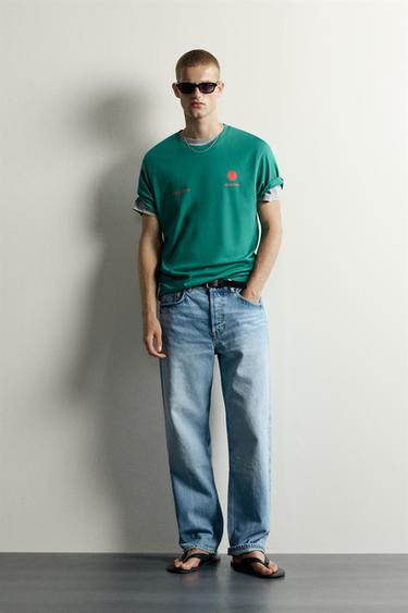 T-SHIRT COUPE DÉCONTRACTÉE À IMPRIMÉ CONTRASTANT - LAGOON de Zara - Image 0