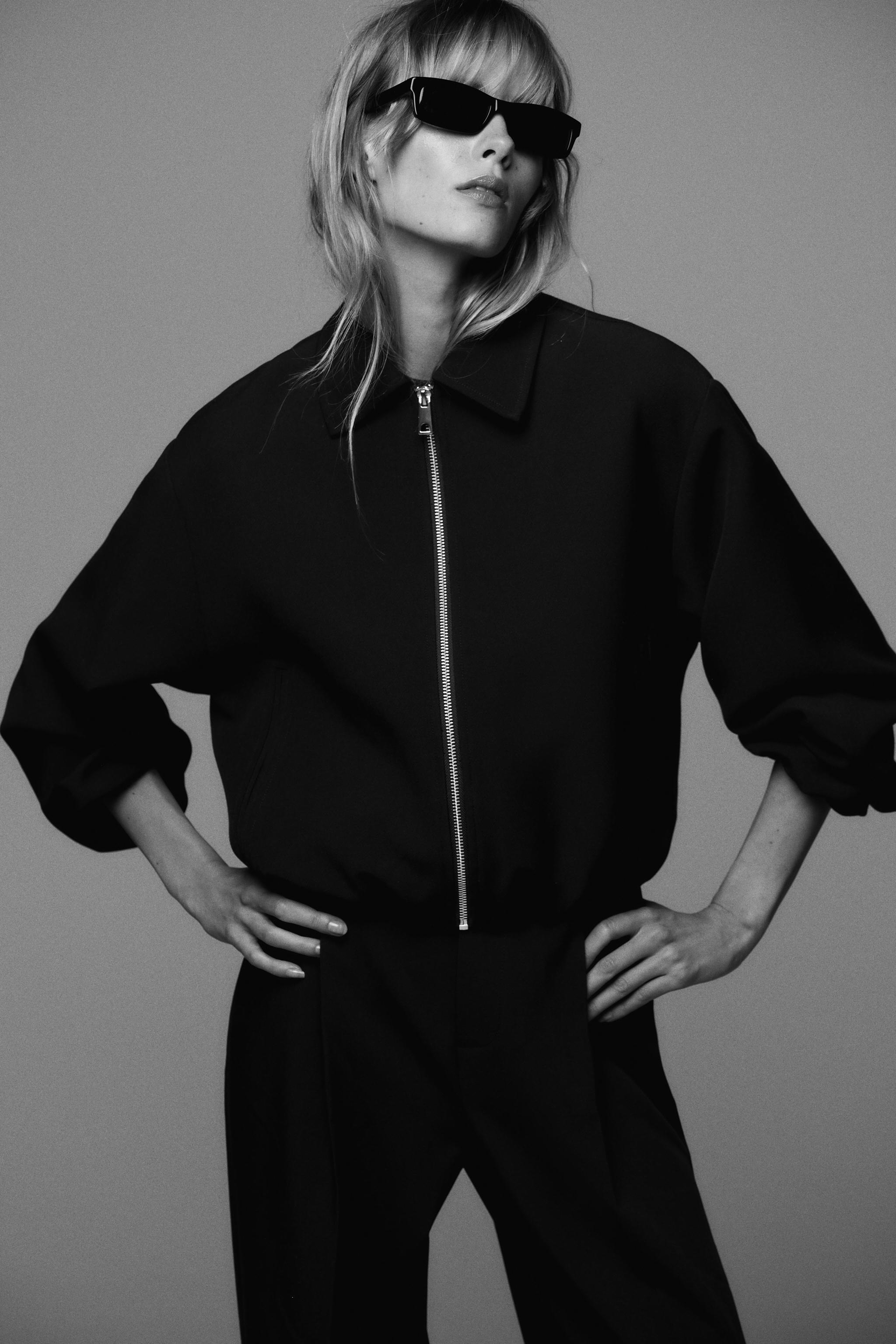 新品未使用L✨ZARA ウエスタンジャケット 本革 スウェード 黒色 フリンジ 黒・白どっちも欲しい、、！【ZARA】40・50代のきれい見え