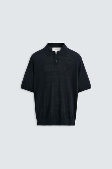 POLO PUNTO SEDA - LINO - Marino oscuro de Zara