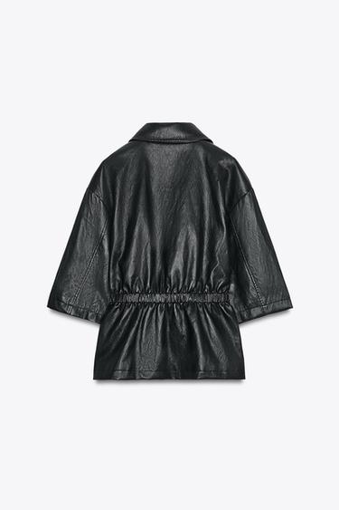FAUX LEATHER BLAZER - Black by Zara - Image 5