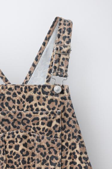 ANIMAL PRINT PINAFORE DRESS - Brown marl by Zara - Image 2
