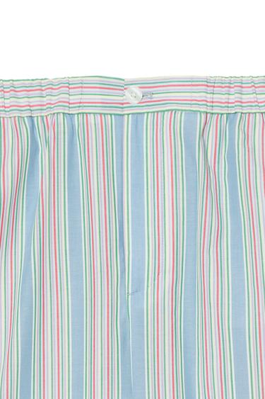 PANTALON DÉCONTRACTÉ EN JACQUARD À RAYURES - Bleu clair de Zara - Image 4