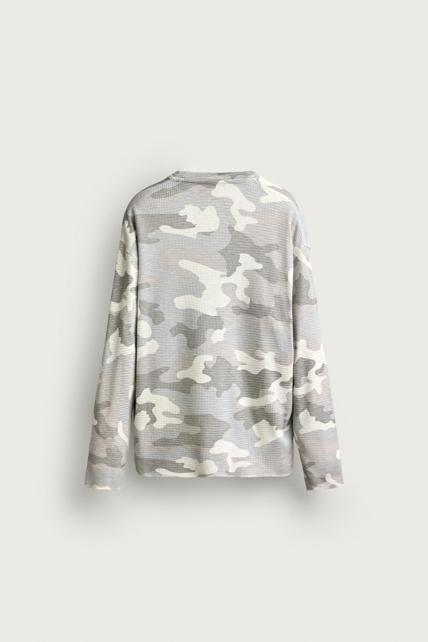 Мужская толстовка Zara Abstract Print Waffle-Texture, цвет: Grays — фото 7