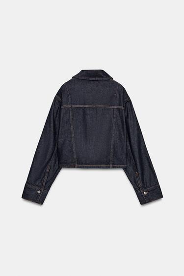 Z1975 CROPPED DENIM SHIRT WITH FLAPS - Blue by Zara - Image 6