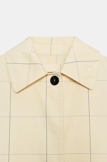 ZW COLLECTION CHECK TRENCH COAT - Butter by Zara - Image 4