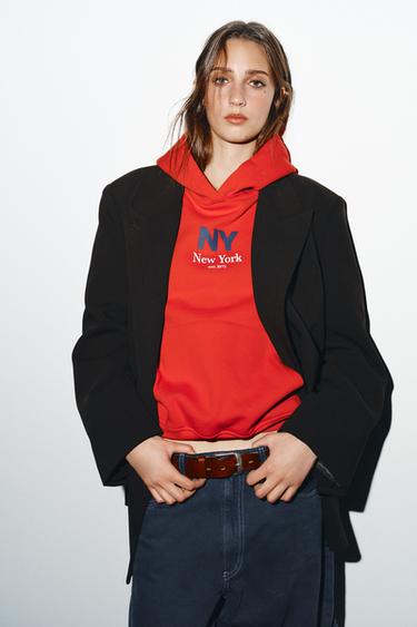 VESTE OVERSIZE À BOUTONNAGE CROISÉ - Aubergine foncé de Zara - Image 1