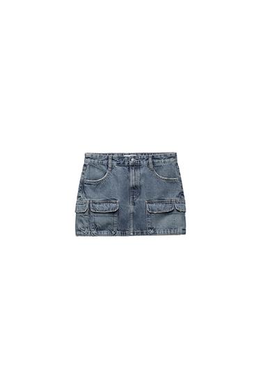 DENIM TRF CARGO SKIRT