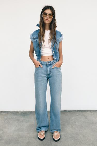 JEANS Z1975 STRAIGHT TIRO ALTO LONG LENGTH - Azul claro de Zara