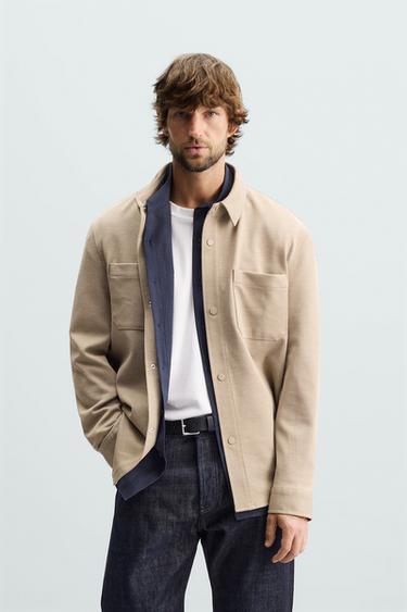EASY CARE TEXTURED SHIRT - camel by Zara