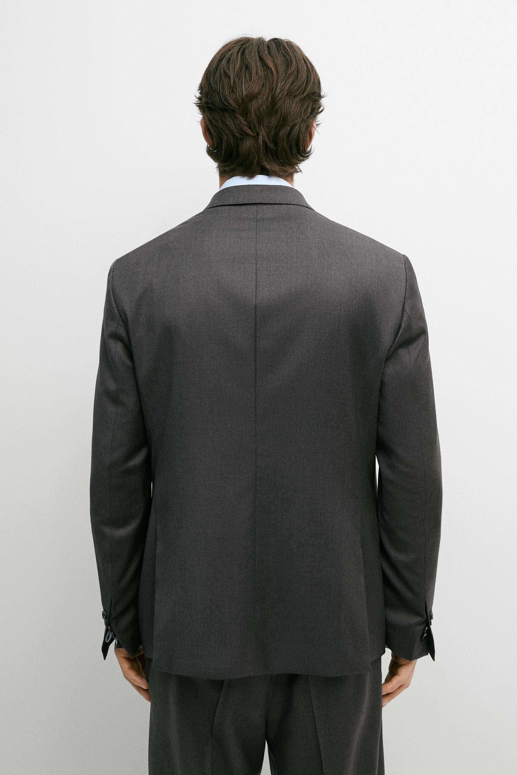 Blazer de costume croisé 100 % laine froide