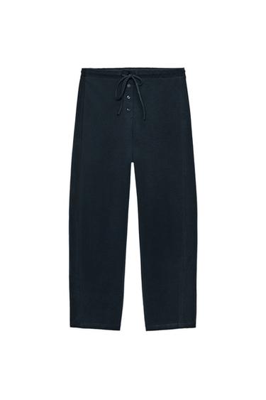 INTERLOCK CARROT FIT TROUSERS - Navy blue by Zara
