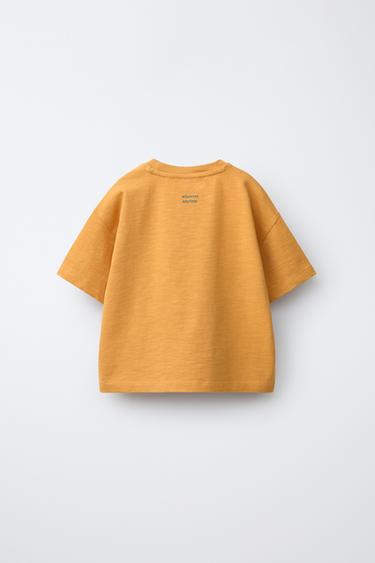 T-SHIRT À INSCRIPTION IMPRIMÉE - Moutarde de Zara - Image 1