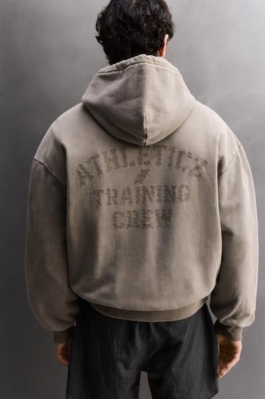 SWEAT DÉLAVÉ RELAXED FIT TRAINING - Marron clair de Zara - Image 4