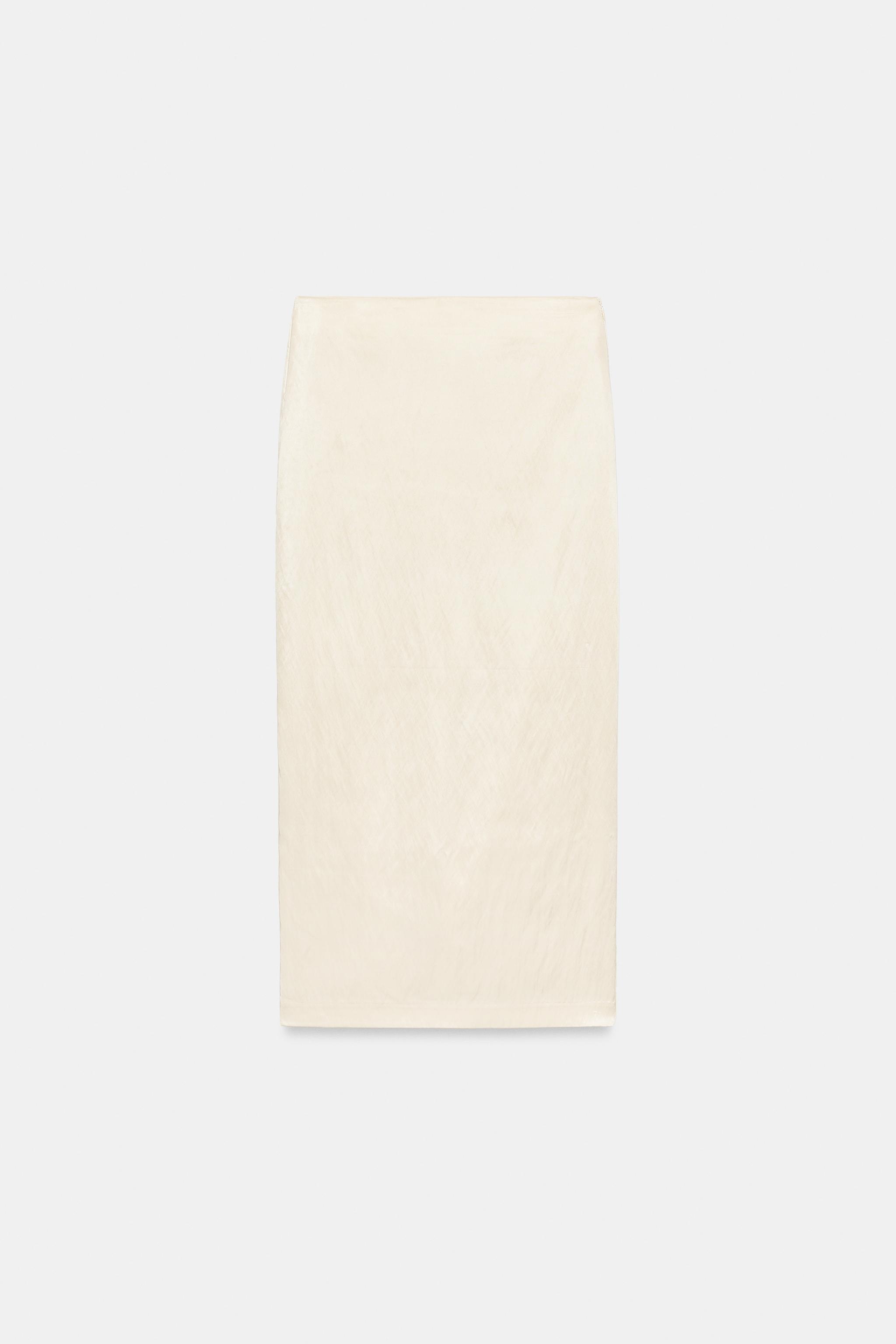 SATIN MIDI SKIRT