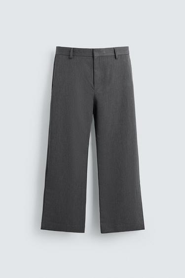 FLARE FIT TROUSERS - Mid-grey by Zara