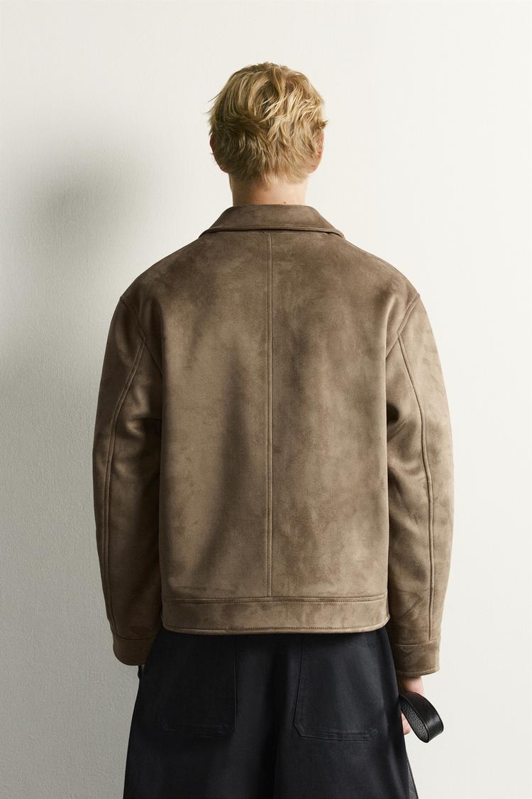 Chaqueta de gamuza sintética de corte regular 3